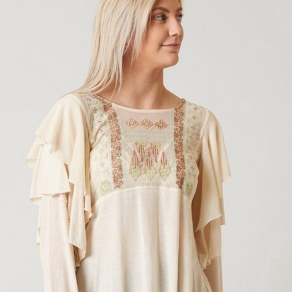 NWT Free People Cienaga embroidered blouse